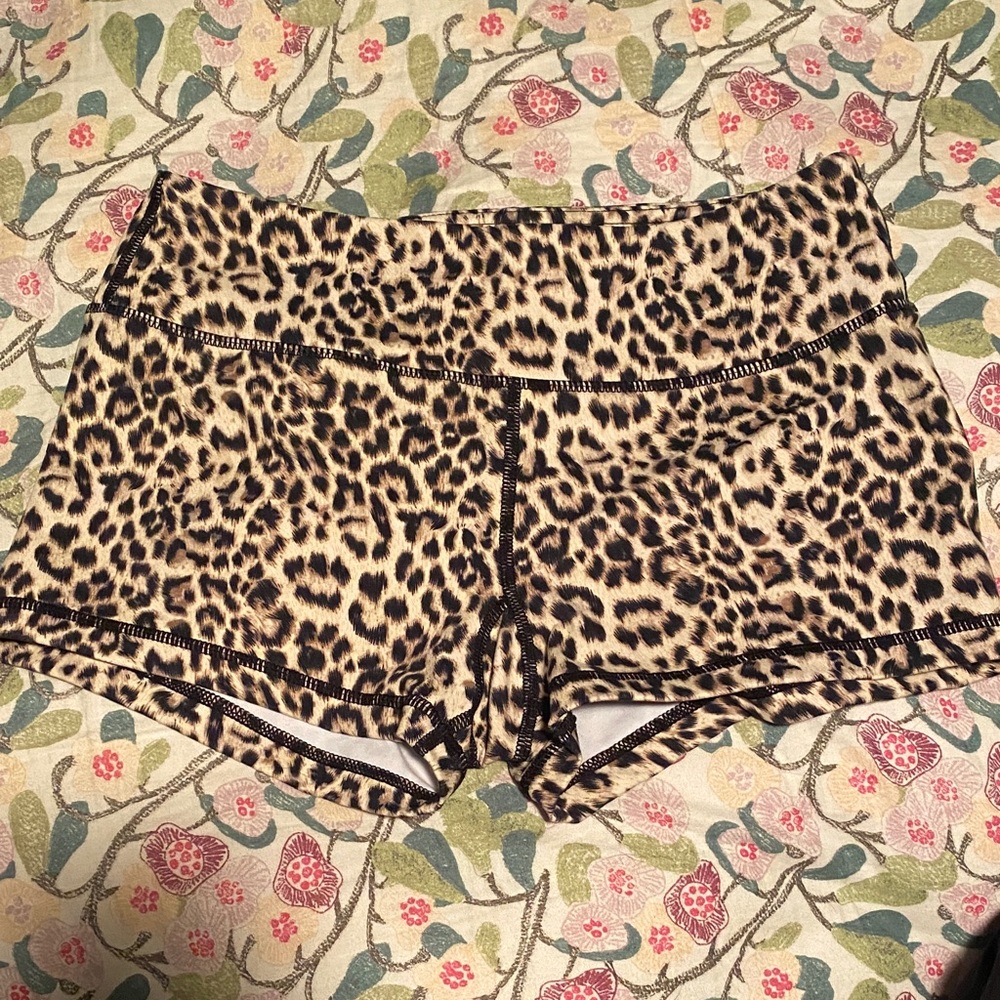 Savage Barbell Leopard Print Athletic Shorts